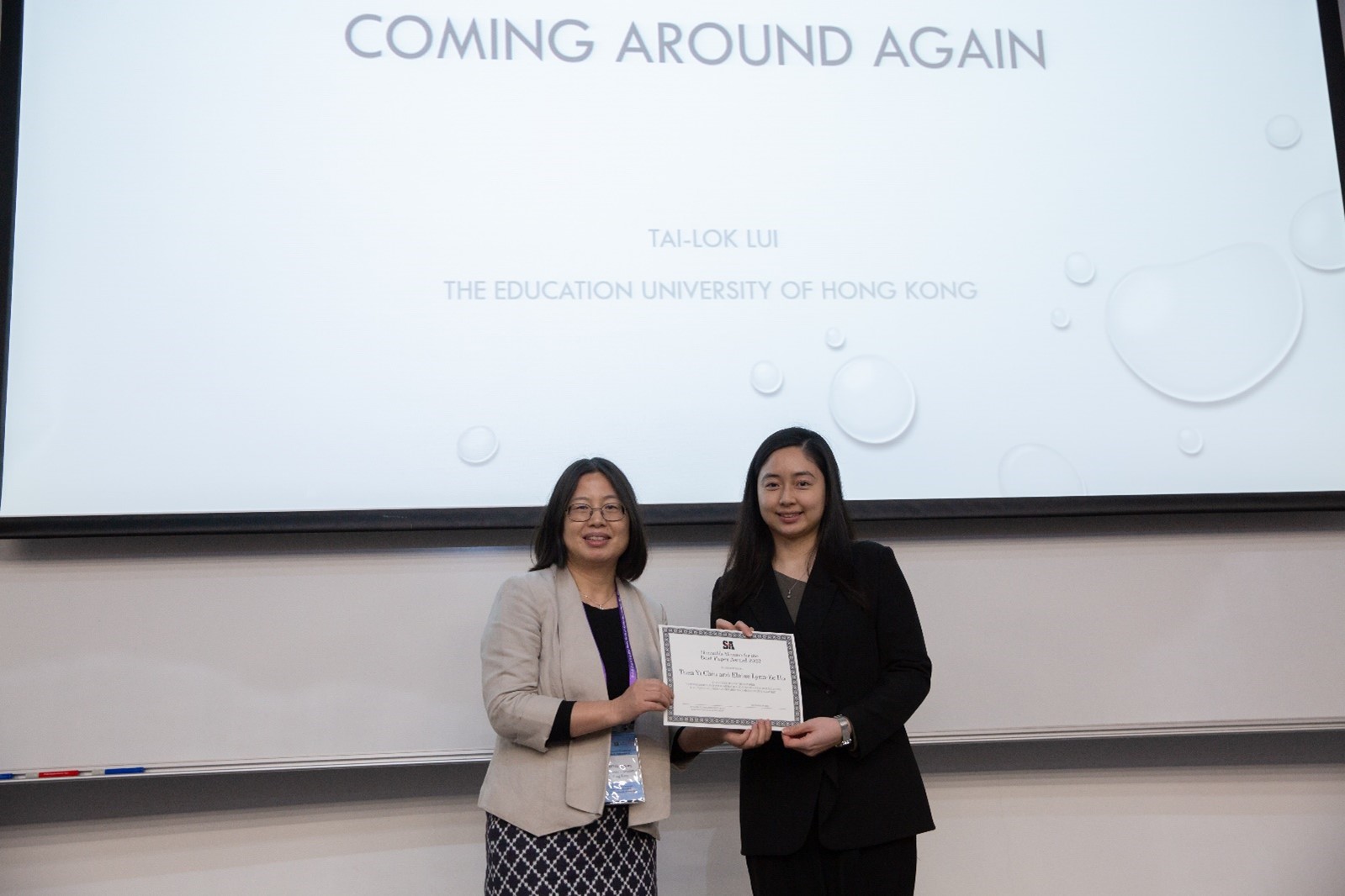 Picture of Honorable Mention for the Best Paper Award 2023 by the Hong Kong Sociological Association
